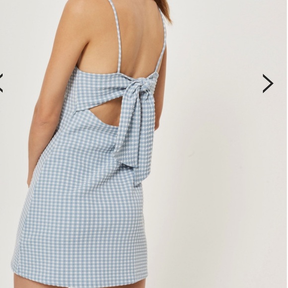 blue gingham mini dress